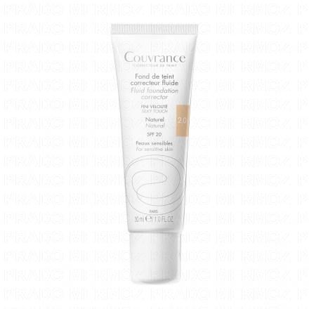 AVÈNE Couvrance fond de teint correcteur fluide n°02 Naturel SPF 20 tube 30ml