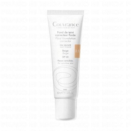 AVÈNE Couvrance fond de teint correcteur fluide n°2.5 Beige SPF 20 tube 30ml