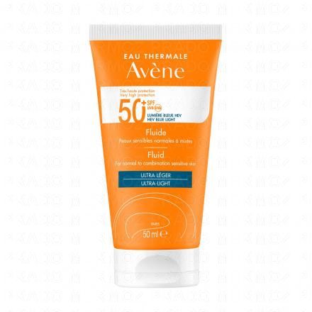 AVÈNE Fluide solaire ultra léger SPF50+ peaux normales à mixtes tube 50ml