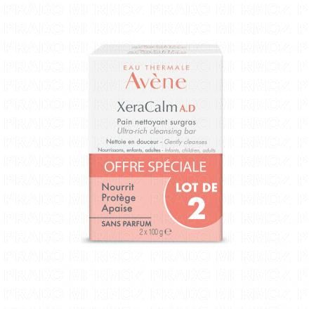 AVÈNE Xeracalm A.D Pain nettoyant surgras (lot de 2 x100g)