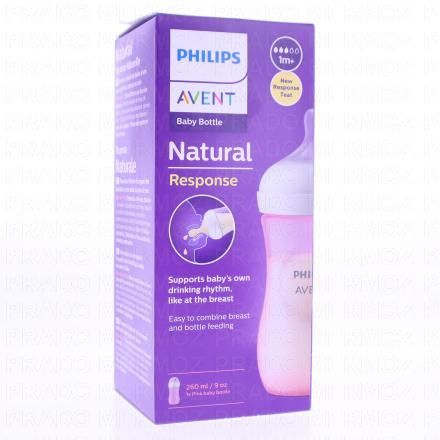 AVENT Biberon Natural Response 260ml 1m+ Rose