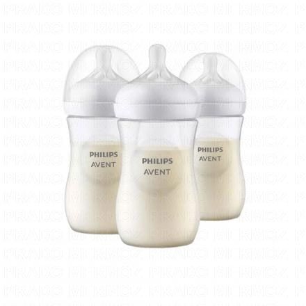 Biberon Natural response biberon tétine silicone +1mois 260ml lot de 3