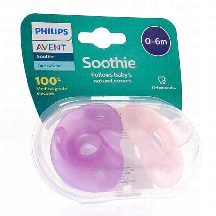 AVENT Soothie Sucettes nouveau né 0-6 mois (rose)