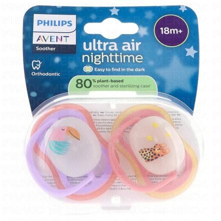 AVENT Sucette Ultra Air nighttime +18mois (panth&egrave;re)