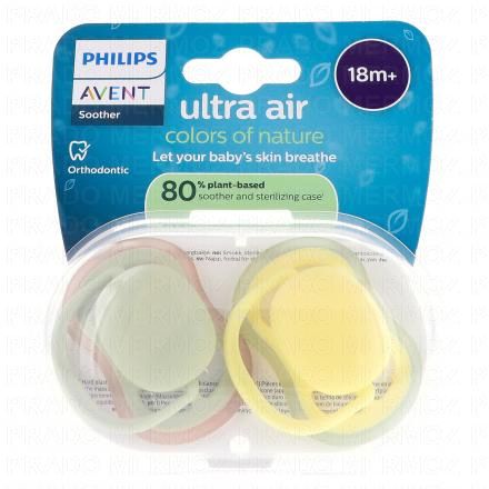 AVENT Sucettes ultra air 18+ mois x2 (colors of nature)