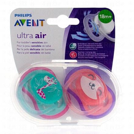 Sucettes ultra air 18+ mois x2 animaux
