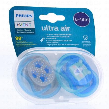 AVENT Ultra Air - Sucettes 6-18 mois (ours bleu)