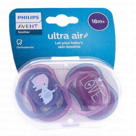 AVENT Ultra Air - Sucettes Orthodontiques +18 Mois (elephants/love)