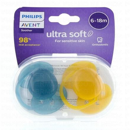 AVENT Ultra Solft - Sucette 6-18 mois (bleu / jaune)