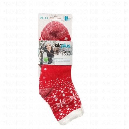 Airplus Aloe Cabin Chaussettes Hydratantes (rouge)