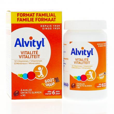ALVITYL Vitalité - Comprimés vitamines et minéraux goût chocolat 90 comprimés