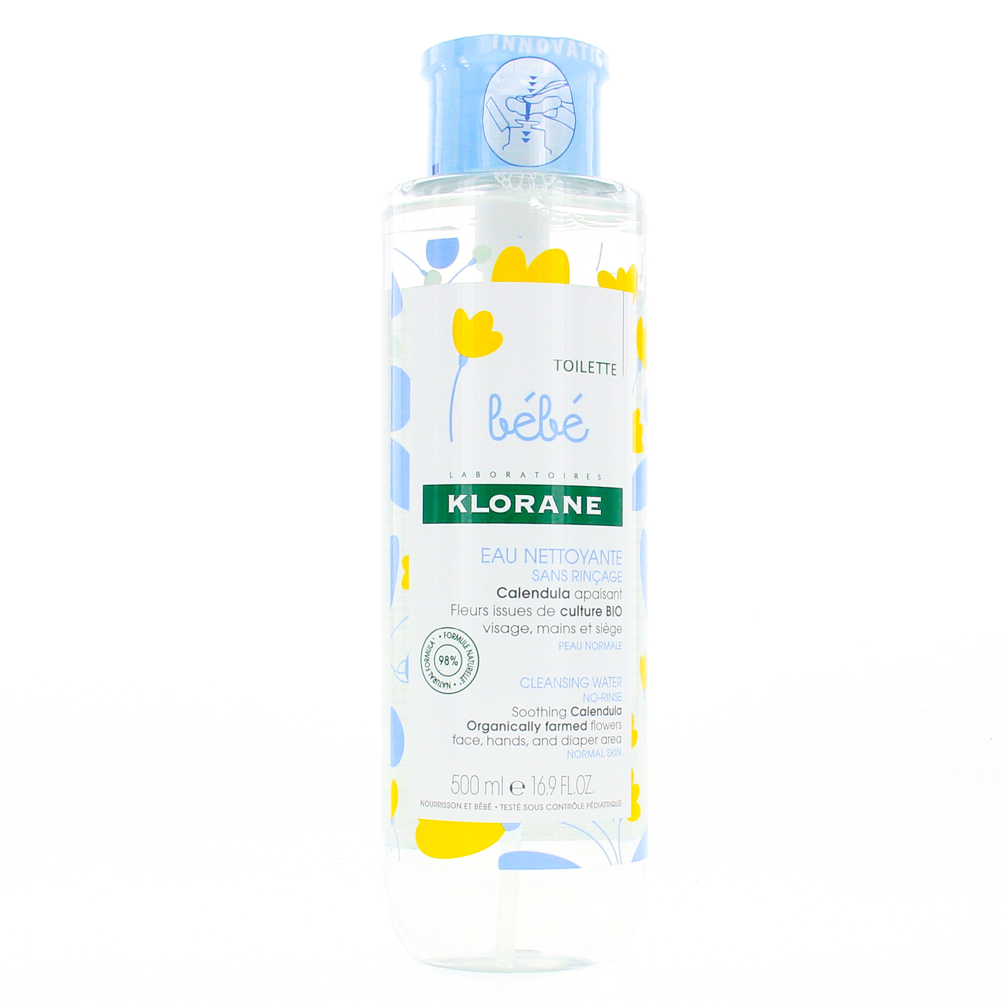 Klorane Bébé Eau Nettoyante Sans Rinçage Flacon De 500 Ml