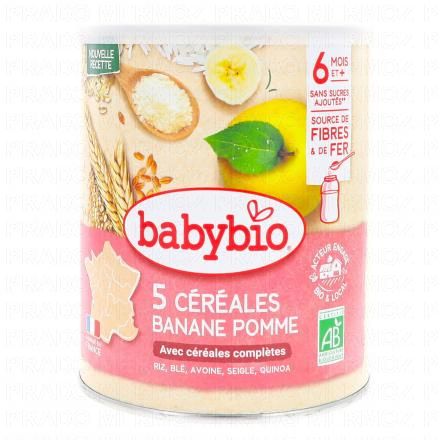 BABYBIO Céréales - banane pomme 6 mois et + pot de 220g