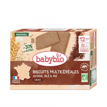 BABYBIO Biscuits multicéréales Cacao 120g dès 12mois