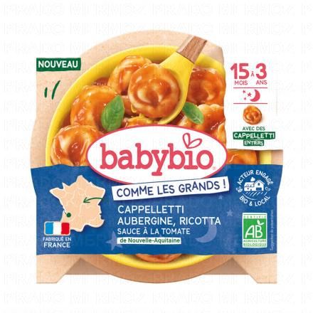 Comme les grands - Cappelletti Aubergine Ricotta & sauce tomate dès 15 mois 190g 3