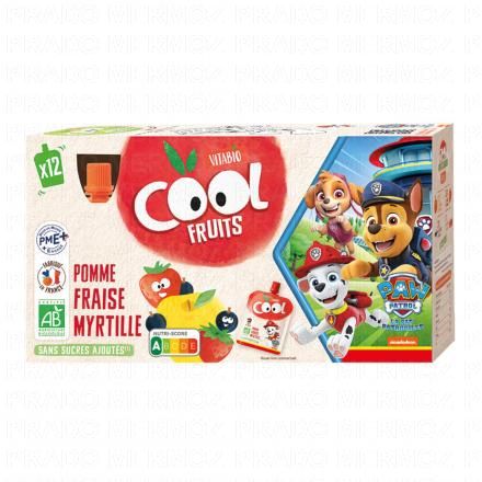 BABYBIO Cool fruits - Gourdes La Pat's Patrouille Pomme Fraise Myrtille x12