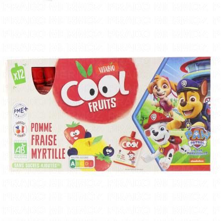 BABYBIO Cool fruits - Gourdes La Pat's Patrouille Pomme Fraise Myrtille x12