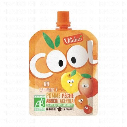 BABYBIO Cool fruits - Gourdes La Pat's Patrouille Pomme Peche Abricot (1 unité de 90g)