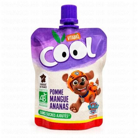 BABYBIO Cool fruits - Gourdes La Pat's Patrouille pomme mangue ananas (1 unité de 90g)