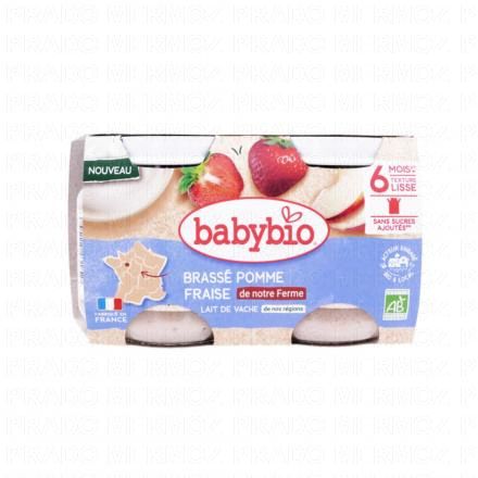 BABYBIO Desserts Lactés - Brassé Pomme Fraise 2x130g