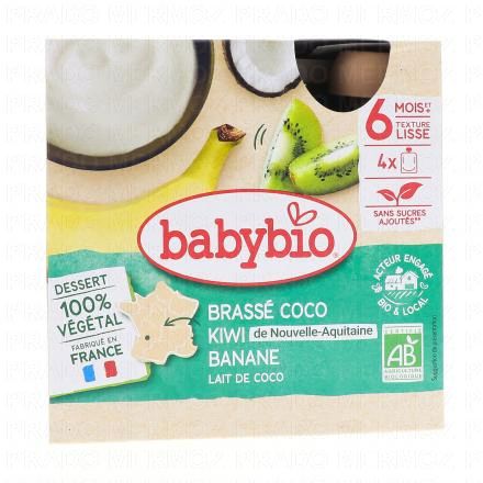 BABYBIO Desserts végétaux - Brassé coco kiwi banane bio +6mois 4x85g