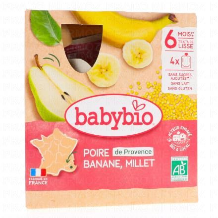 Fruits - Gourdes Poire de Provence, Banane et Millet 4x90g dès 6 mois 4
