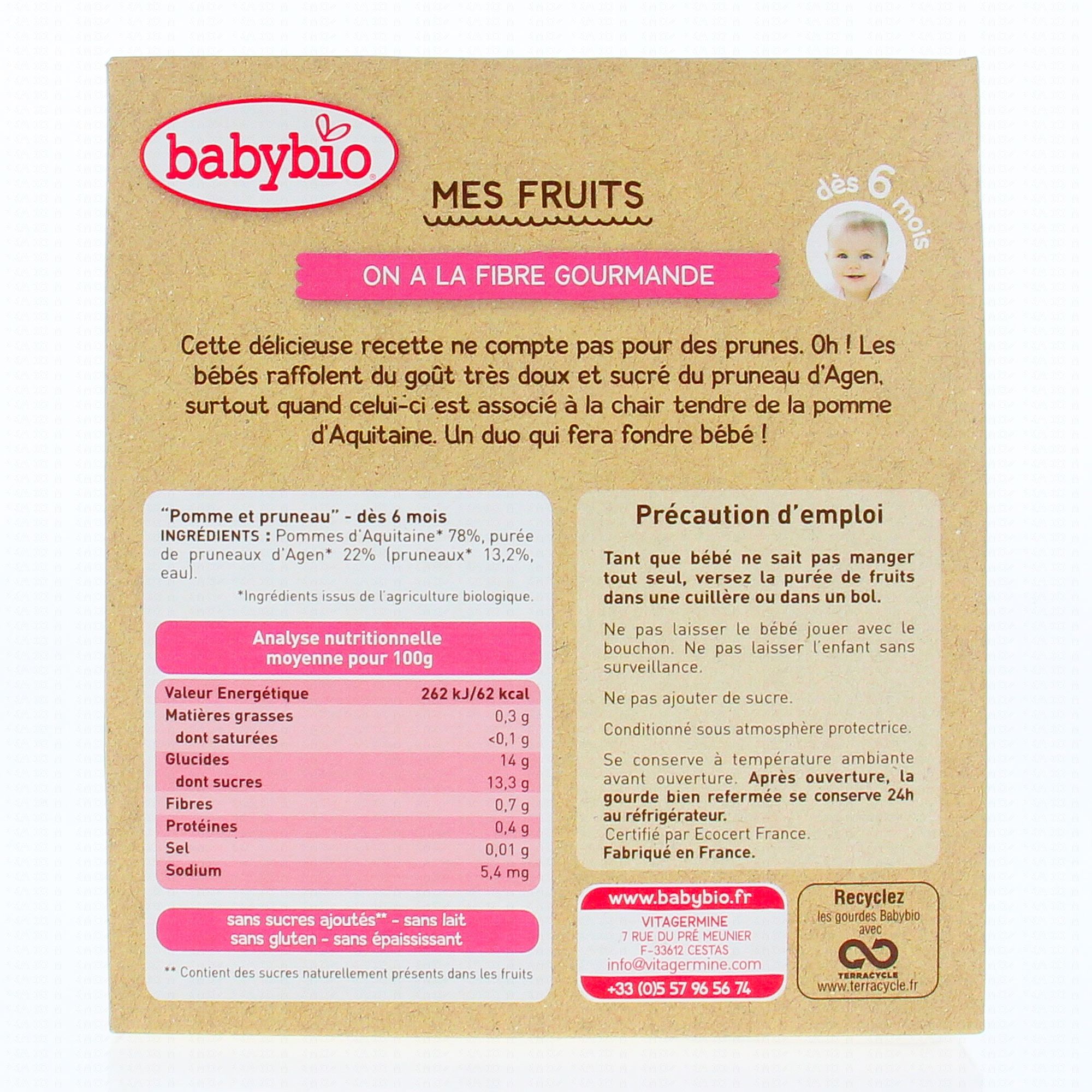Babybio Fruits Gourdes Pomme Pruneau Des 6 Mois 4x90g Parapharmacie En Ligne Prado Mermoz Babybio Fruits Gourdes Pomme Pruneau Des 6 Mois 4x90g Parapharmacie En Ligne Prado Mermoz