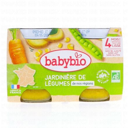 BABYBIO Légumes - Petits pots Jardinière aux légumes de France dès 4 mois 2x130g