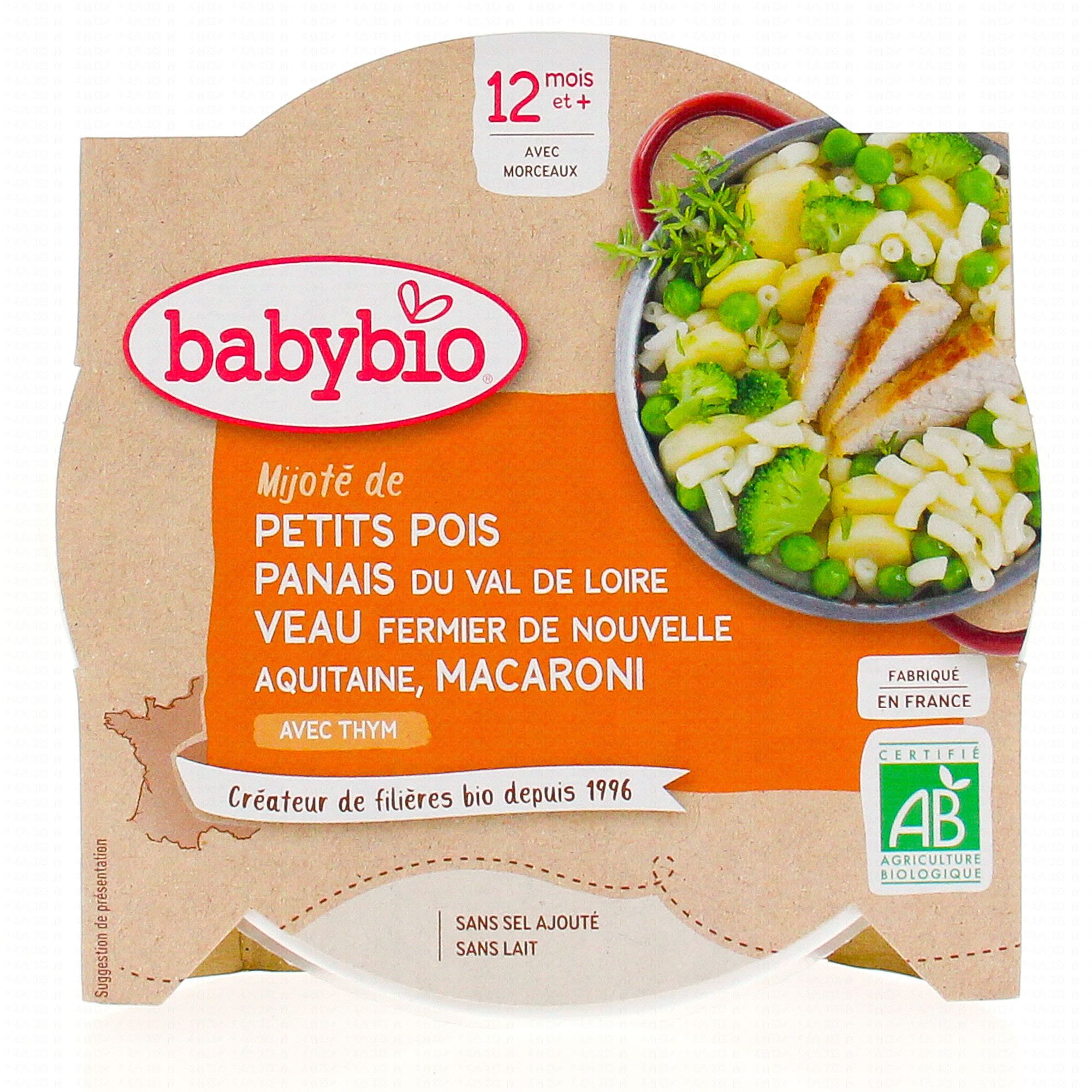 Babybio Petit Plat Petits Pois Panais Veau Fermier D Aquitaine Macaroni Des 12 Mois 230g Parapharmacie En Ligne Prado Mermoz