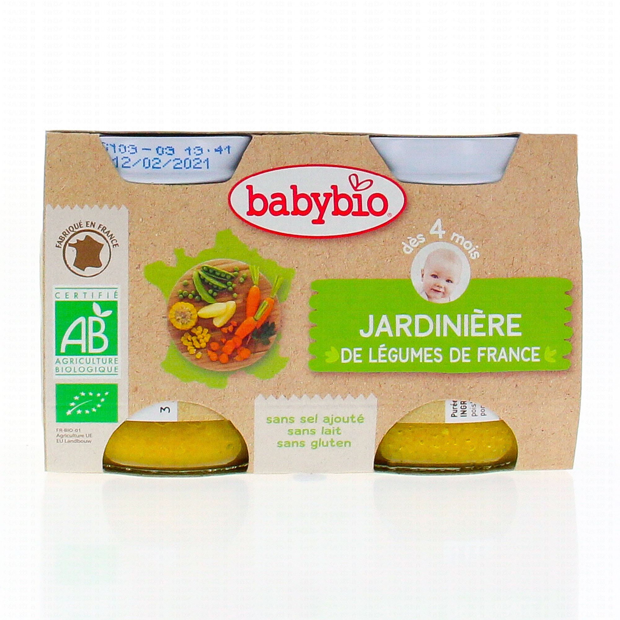 BABYBIO Petits pots Jardinière aux légumes de France dès 4 mois 2x130g -  Parapharmacie Prado Mermoz