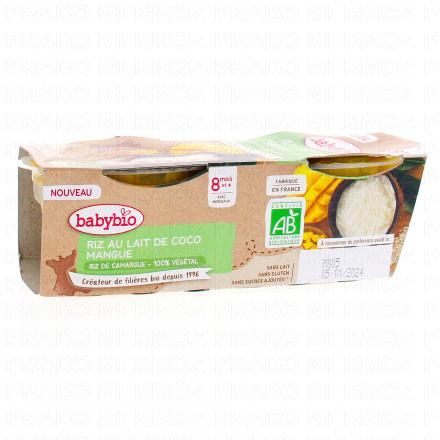 BABYBIO Desserts végétaux - Riz au Lait de coco Bio +8 mois 2x 100g
