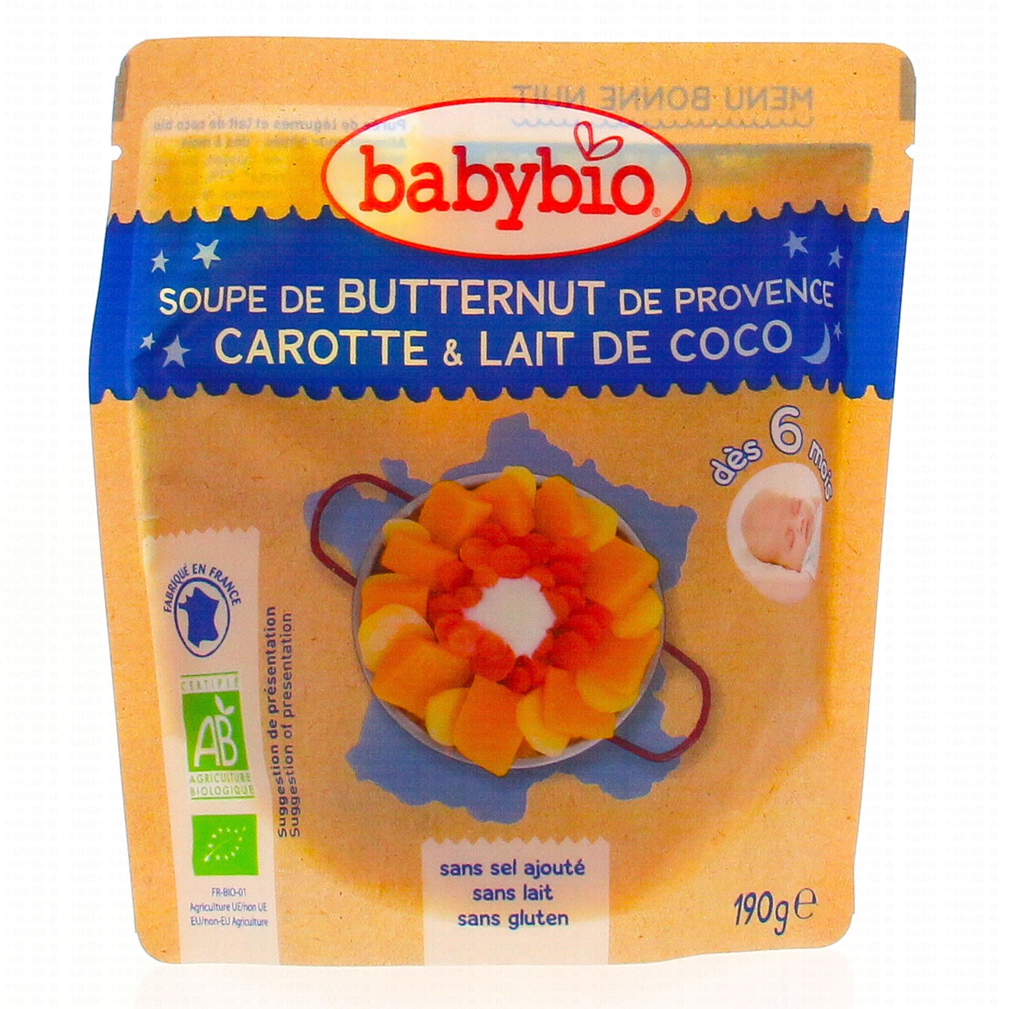 Babybio Repas Du Soir Soupe De Butternut De Provence Carotte Lait De Coco Des 6 Mois 190g Parapharmacie En Ligne Prado Mermoz