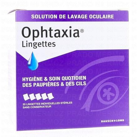 BAUSCH & LOMB Ophtaxia - Lingettes Hygiène et soin quotidien des paupières et des cils x20 lingettes
