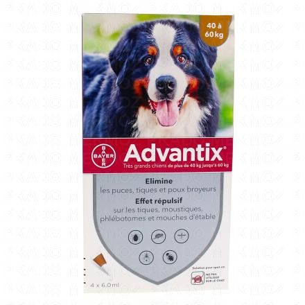 ADVANTIX antiarpasitaire grands chiens pipettes (4 x 6ml)