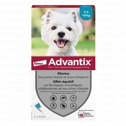 ADVANTIX petit chien 4-10KG (4 pipettes)