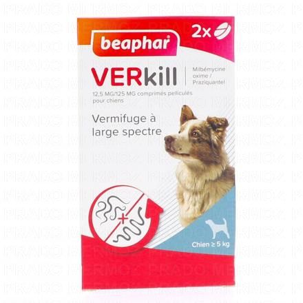 BEAPHAR Verkill - Vermifuge Chiens (chiens +5kg x2 comprim&eacute;s)