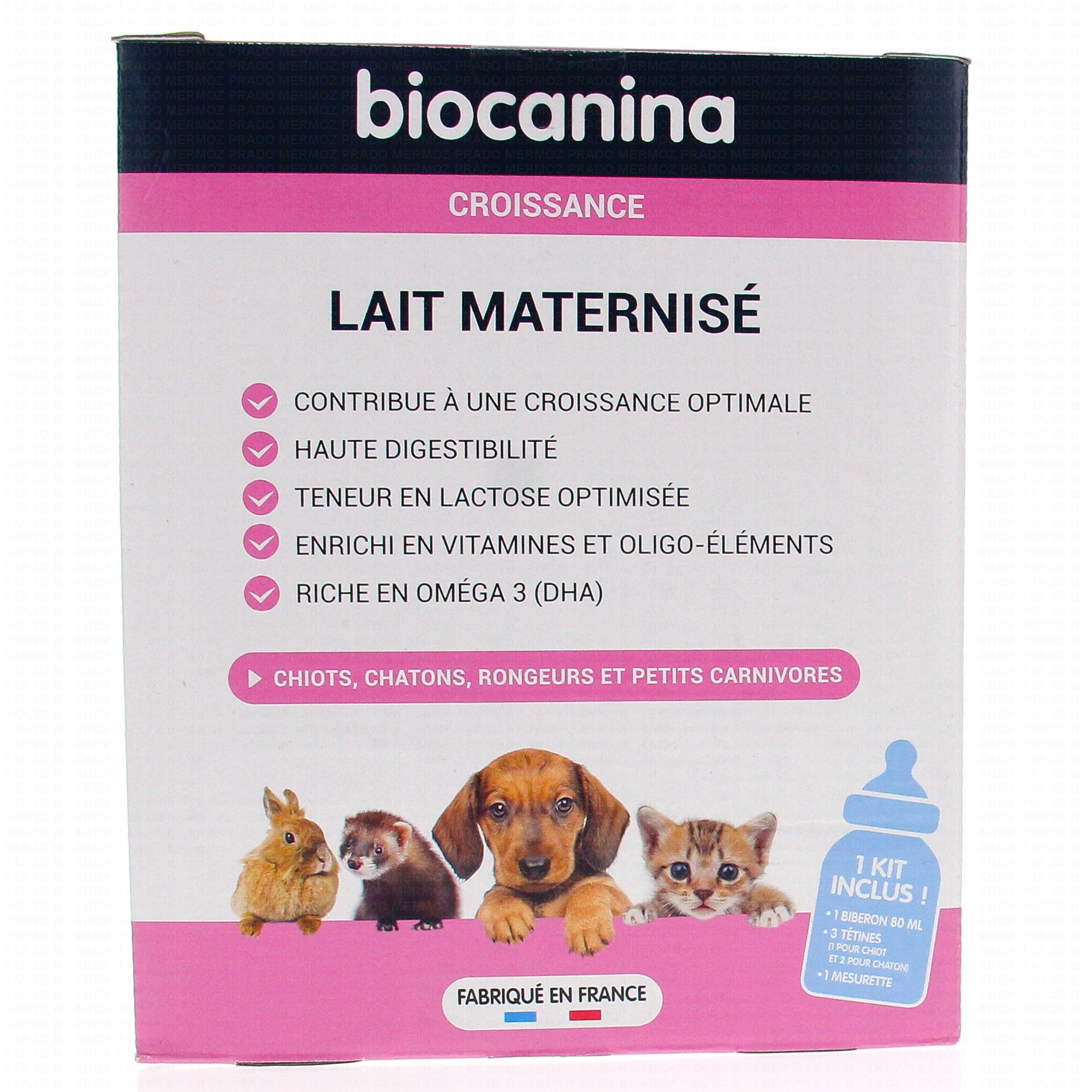 Biocanina Biocajunior Lait Maternise Boite 400g 1 Biberon 80ml 1 Mesurette 2 Tetines Chaton 1 Tetine Chiot Parapharmacie En Ligne Prado Mermoz