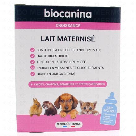 BIOCANINA Biocajunior lait maternisé boîte 400g + 1 biberon 80ml + 1 mesurette + 2 tétines chaton + 1 tétine chiot