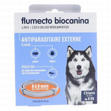 BIOCANINA Flumecto Collier Anti-Parasitaires 1 unité chien +8kg