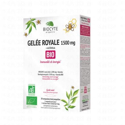 BIOCYTE Bio - Gelée Royale 1500mg Bio 20 ampoules