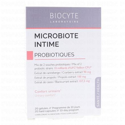BIOCYTE Microbiote intime probiotiques x20 gélules