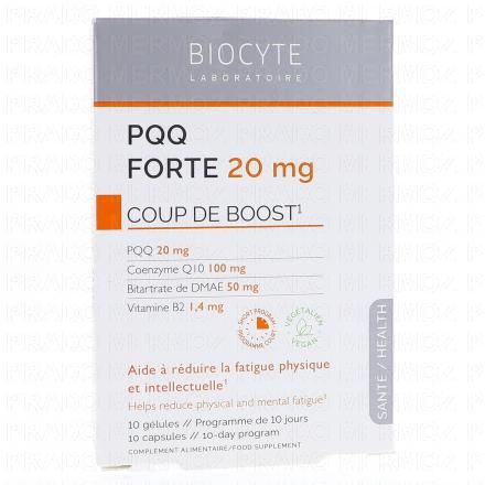 BIOCYTE PQQ Forte 20mg Coup de Boost x10 Gélules