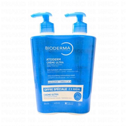 BIODERMA Atoderm - Cr&egrave;me Ultra Parfum&eacute;e nourrissante hydratante (lot de 2*500ml)