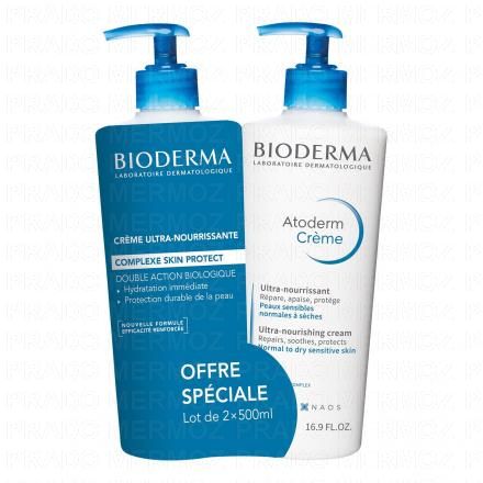 BIODERMA Atoderm - Crème Ultra Parfumée nourrissante hydratante (lot de 2*500ml)