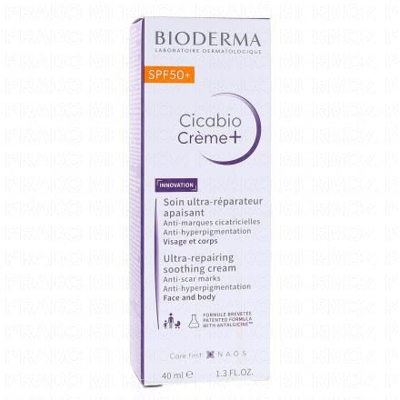 BIODERMA Cicabio - Crème+ Soin réparateur apaisant SPF50+ 40ml
