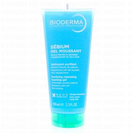 BIODERMA Sébium - gel moussant nettoyant purifiant (tube 100ml)