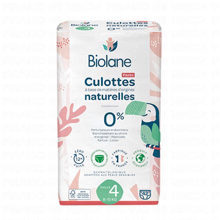 BIOLANE Culottes naturelles taille 4 - paquet de 42 couches