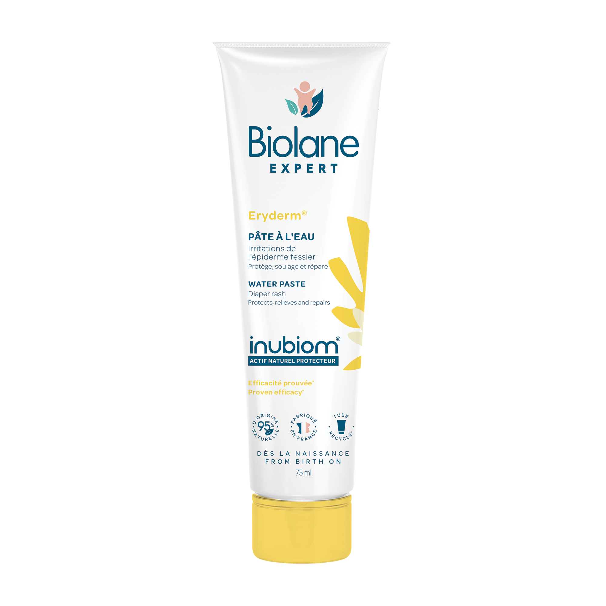 Biolane - Pâte à l'Eau Eryderm - Irritation Rougeurs de l'Épiderme Fessier  de Bébé - 75 ml : : Bébé et Puériculture