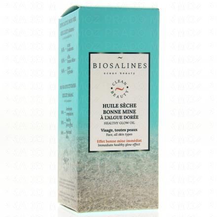 BIOSALINES Soin visage - Huile sèche bonne mine à l'algue dorée 30ml
