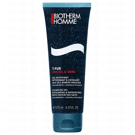 BIOTHERM HOMME T-pur Gel nettoyant détoxifiant et exfoliant visage tube 125ml